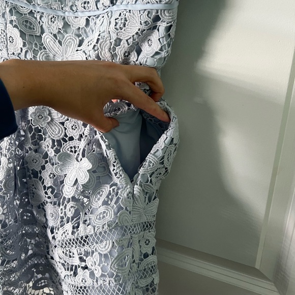 ✨Self Portrait Women's Blue Guipure Lace Mini Dress - Picture 6 of 10